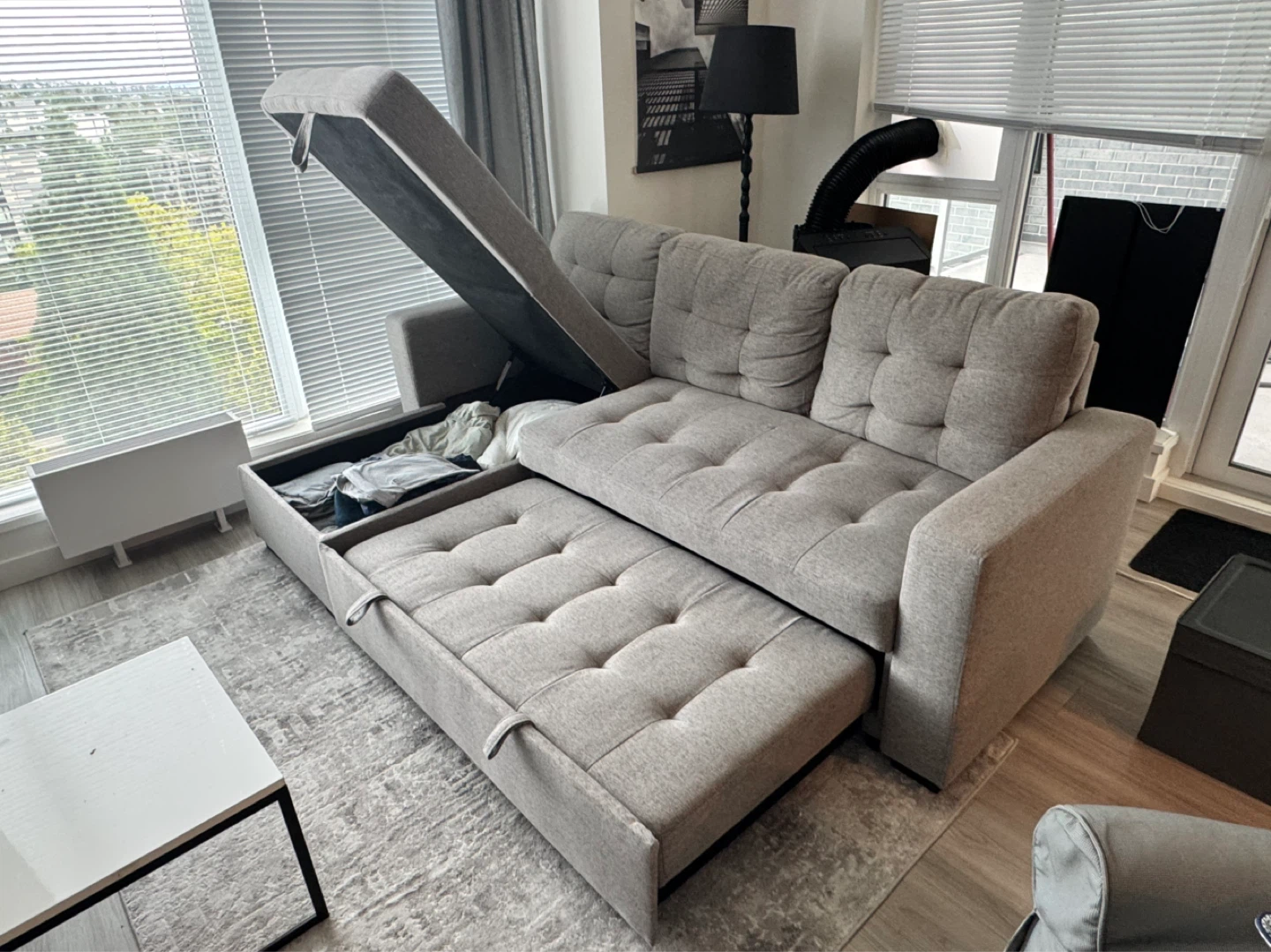Grey Sectional Sofa with Storage - photo 3
