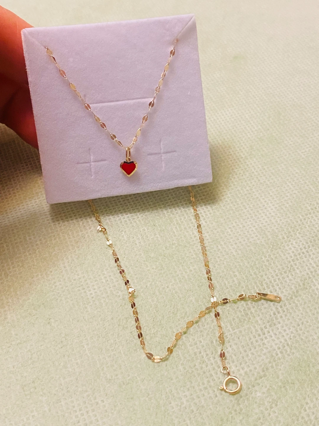 14K Gold Necklace with 10K Heart Pendant