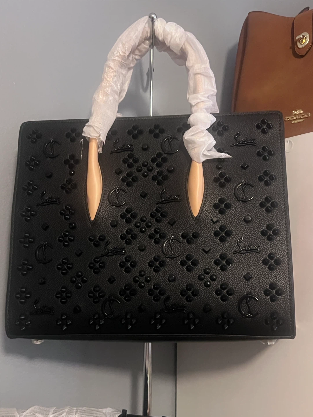 Christian Louboutin Black Studded Tote Bag