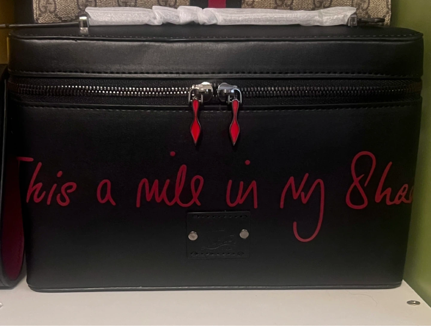 Christian Louboutin Black Leather Makeup Bag