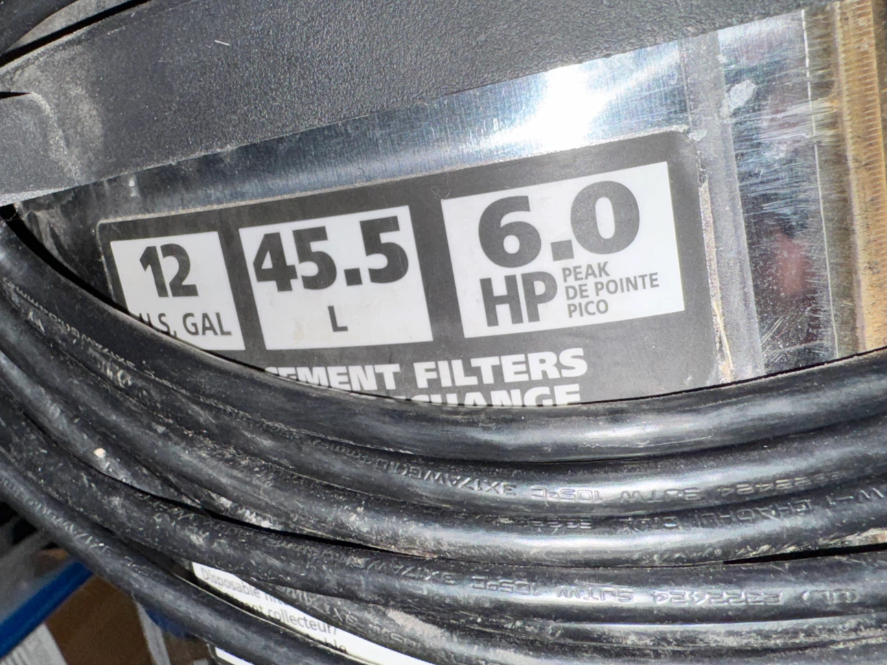 Shop-Vac 12-Gallon 6.0 HP Stainless Steel Wet/Dry Vacuum - photo 2