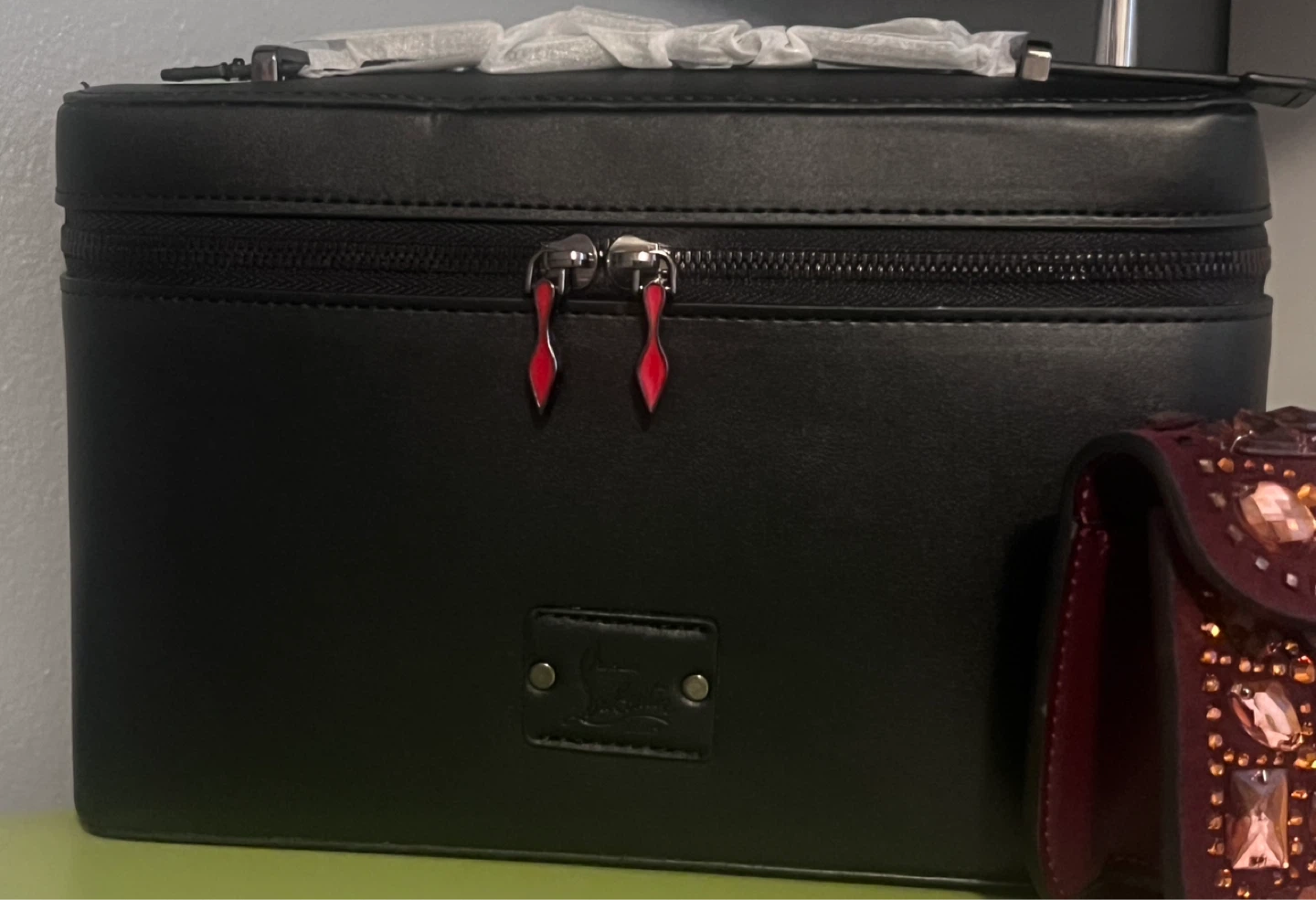 Christian Louboutin Black Leather Vanity Case
