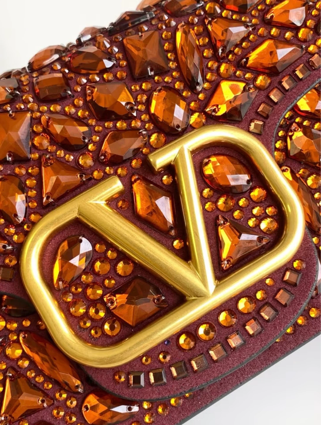 Valentino V Logo Rhinestone Shoulder Bag - photo 3