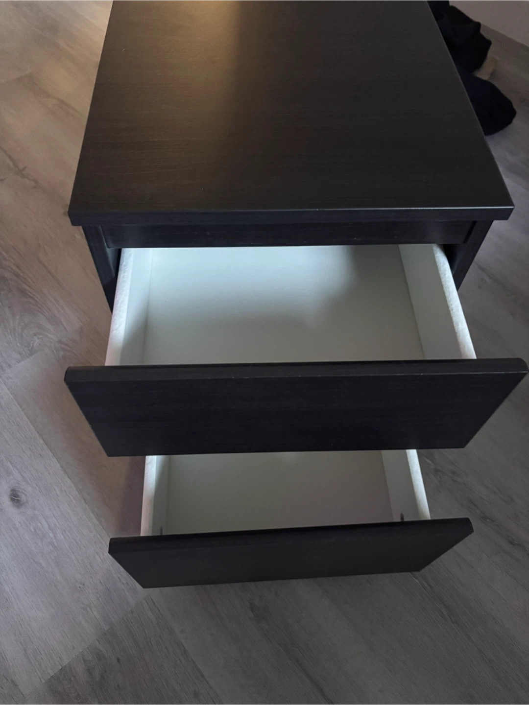 Black 2-Drawer Nightstand - photo 2