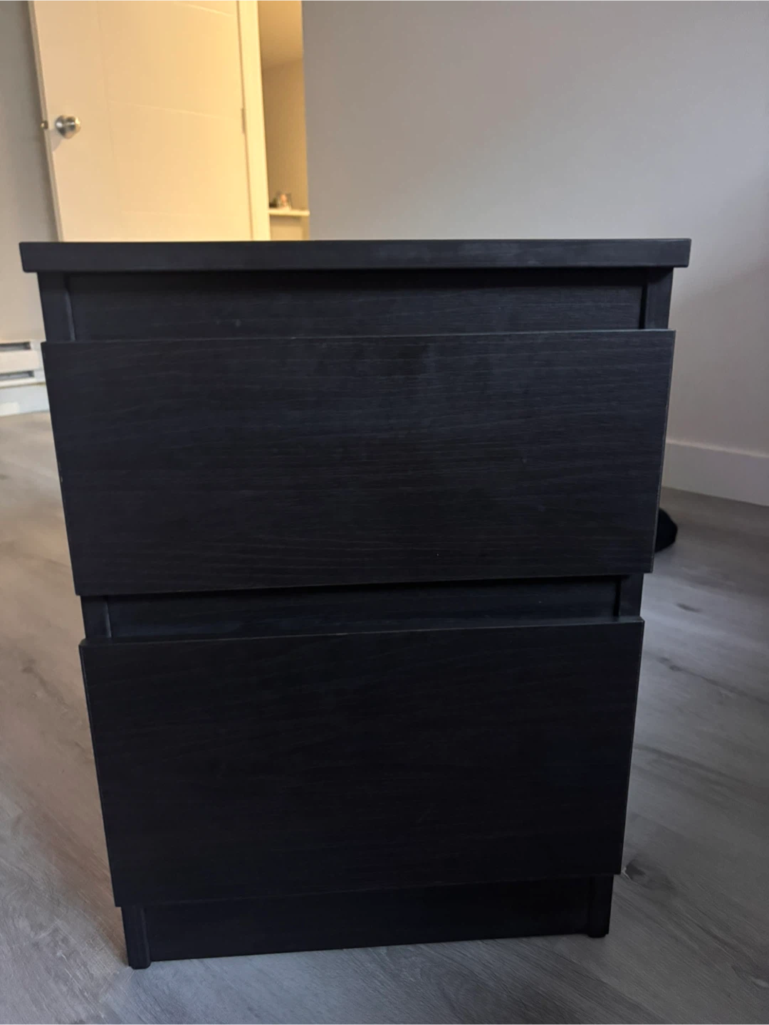 Black 2-Drawer Nightstand - photo 4