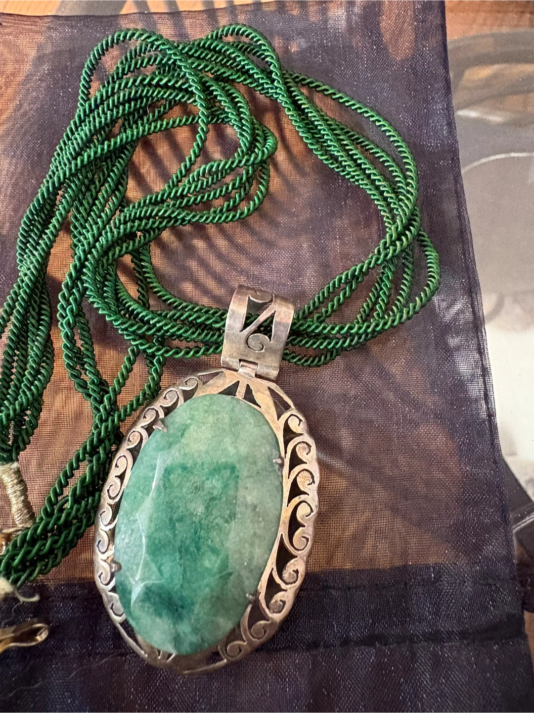 Green Stone Pendant Necklace