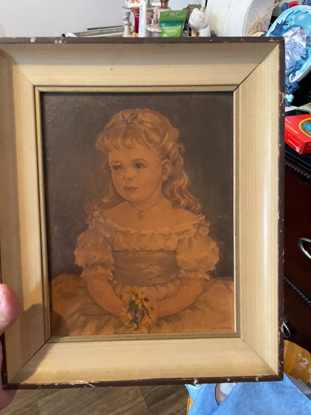 Vintage Framed Portrait "Marian" by Anne Allaben