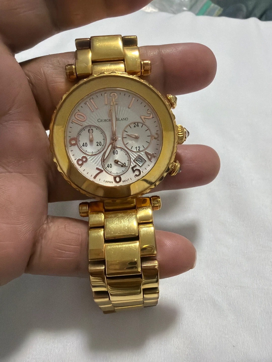 Giorgio Milano Gold Tone Chronograph Watch