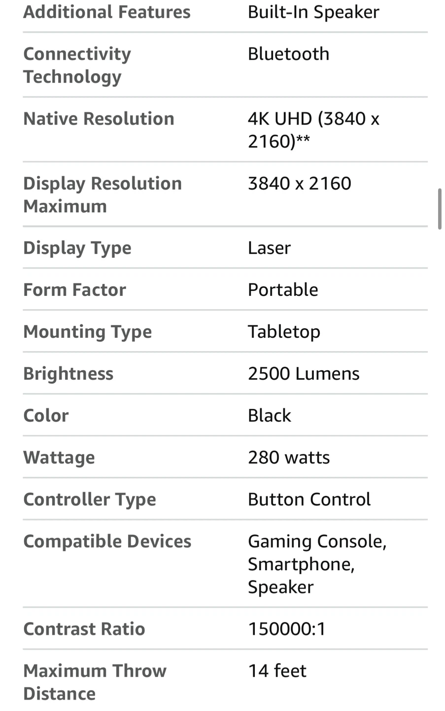 LG HU80KA 4K UHD Laser Smart Home Theater CineBeam Projector - photo 2