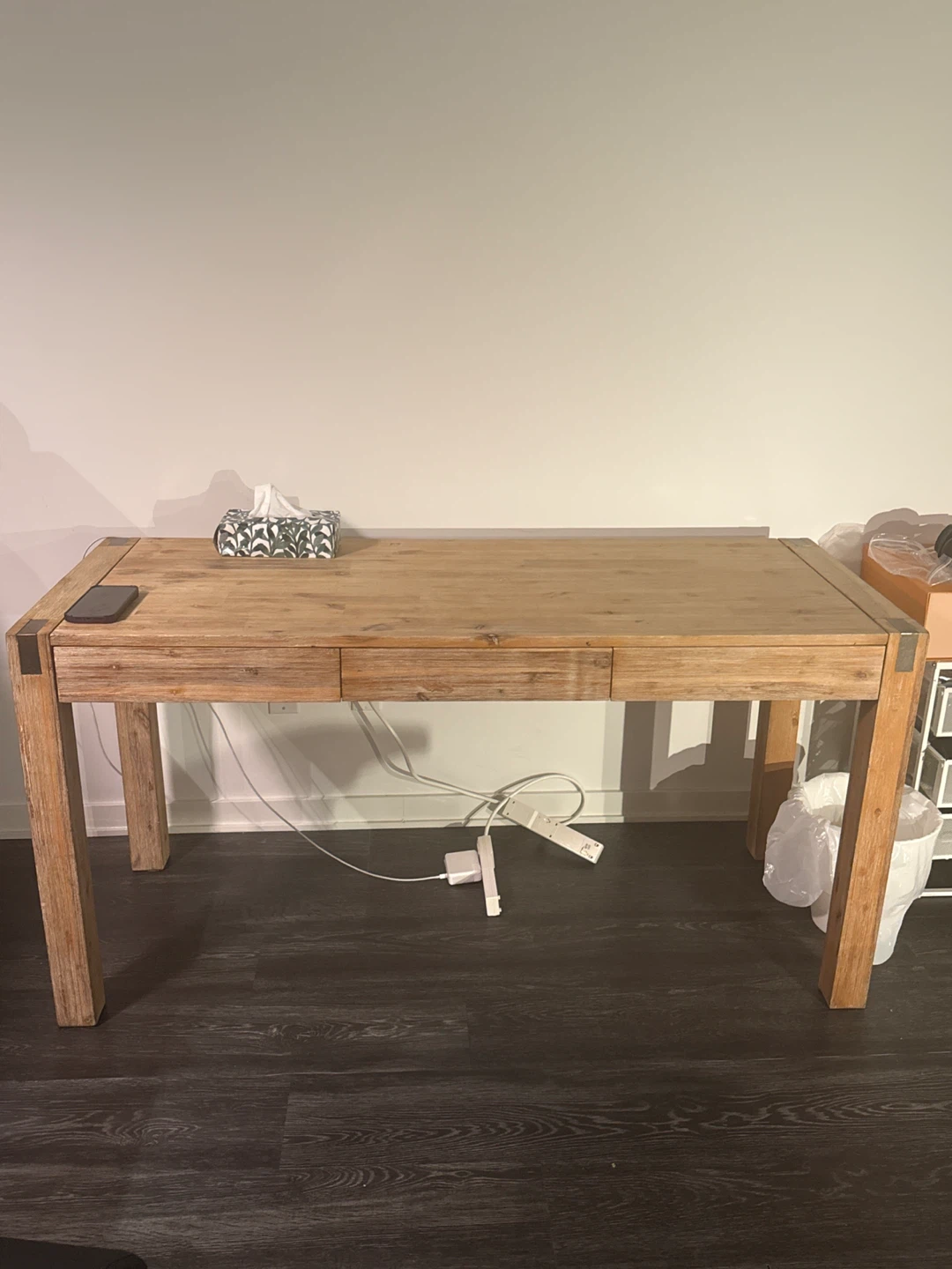 Wooden Desk with Three Drawers