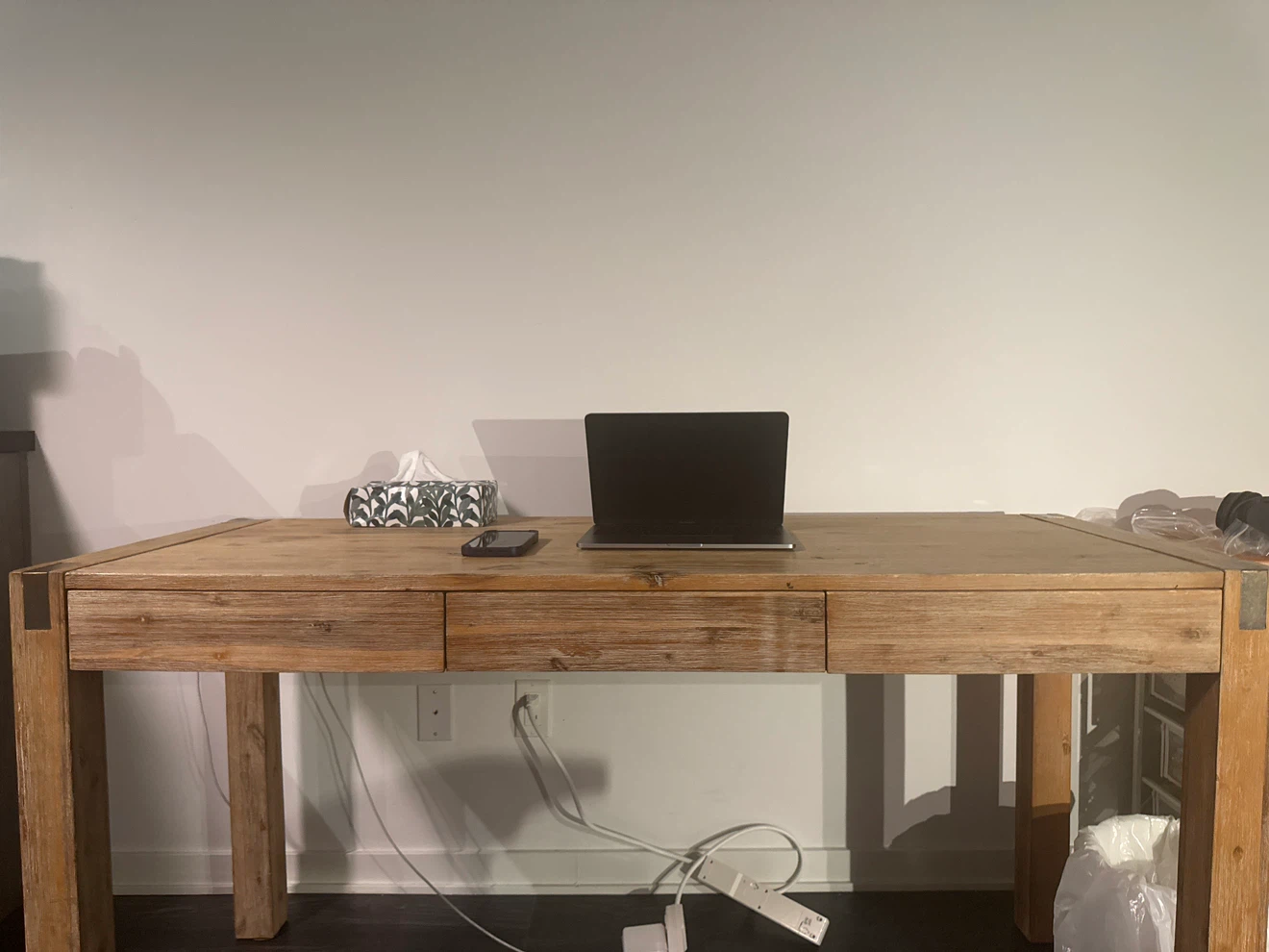 Wooden Desk with Three Drawers - photo 4