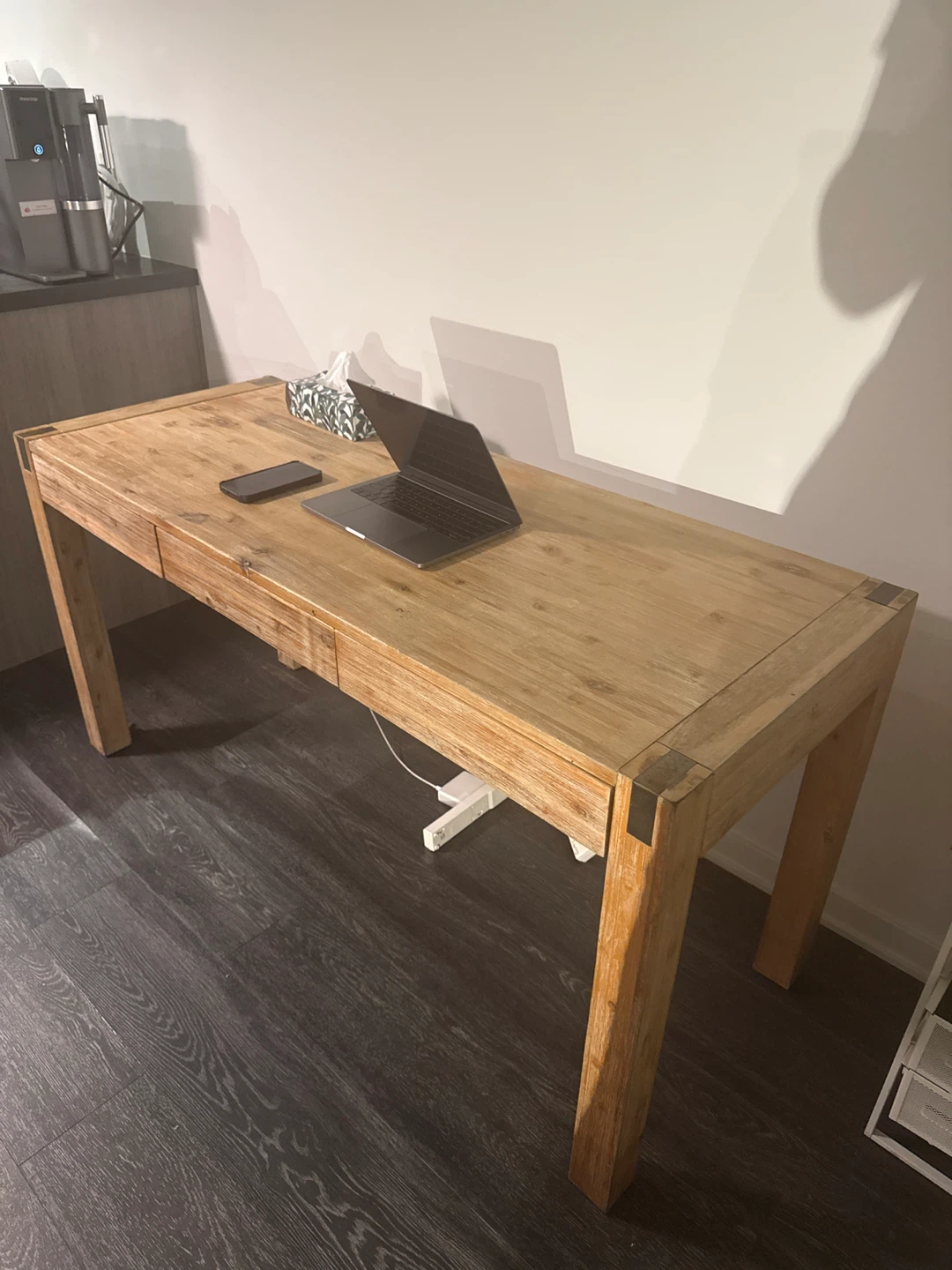 Wooden Desk with Three Drawers - photo 5