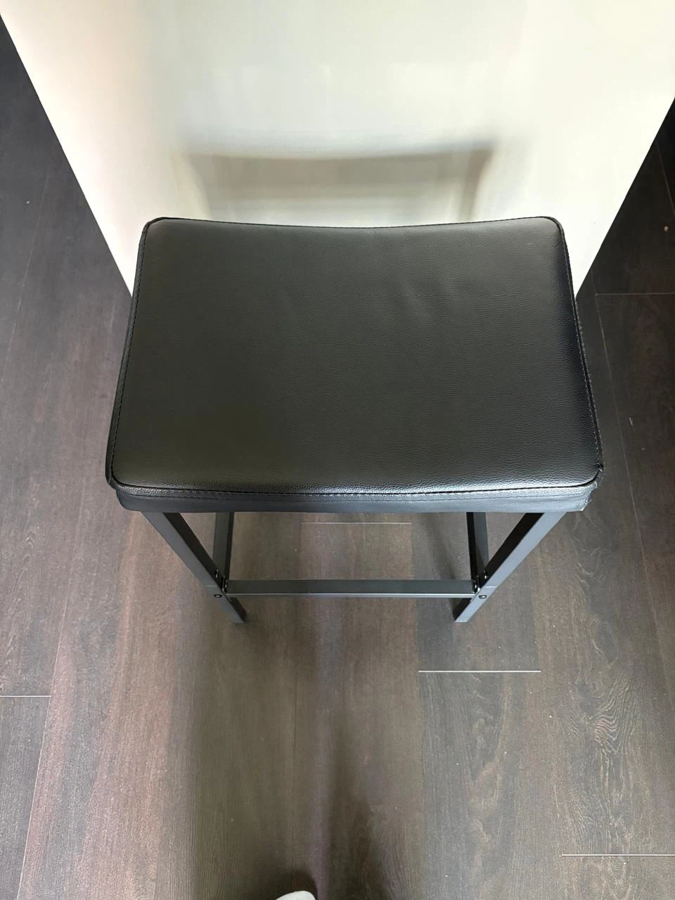 Black Faux Leather Bar Stool