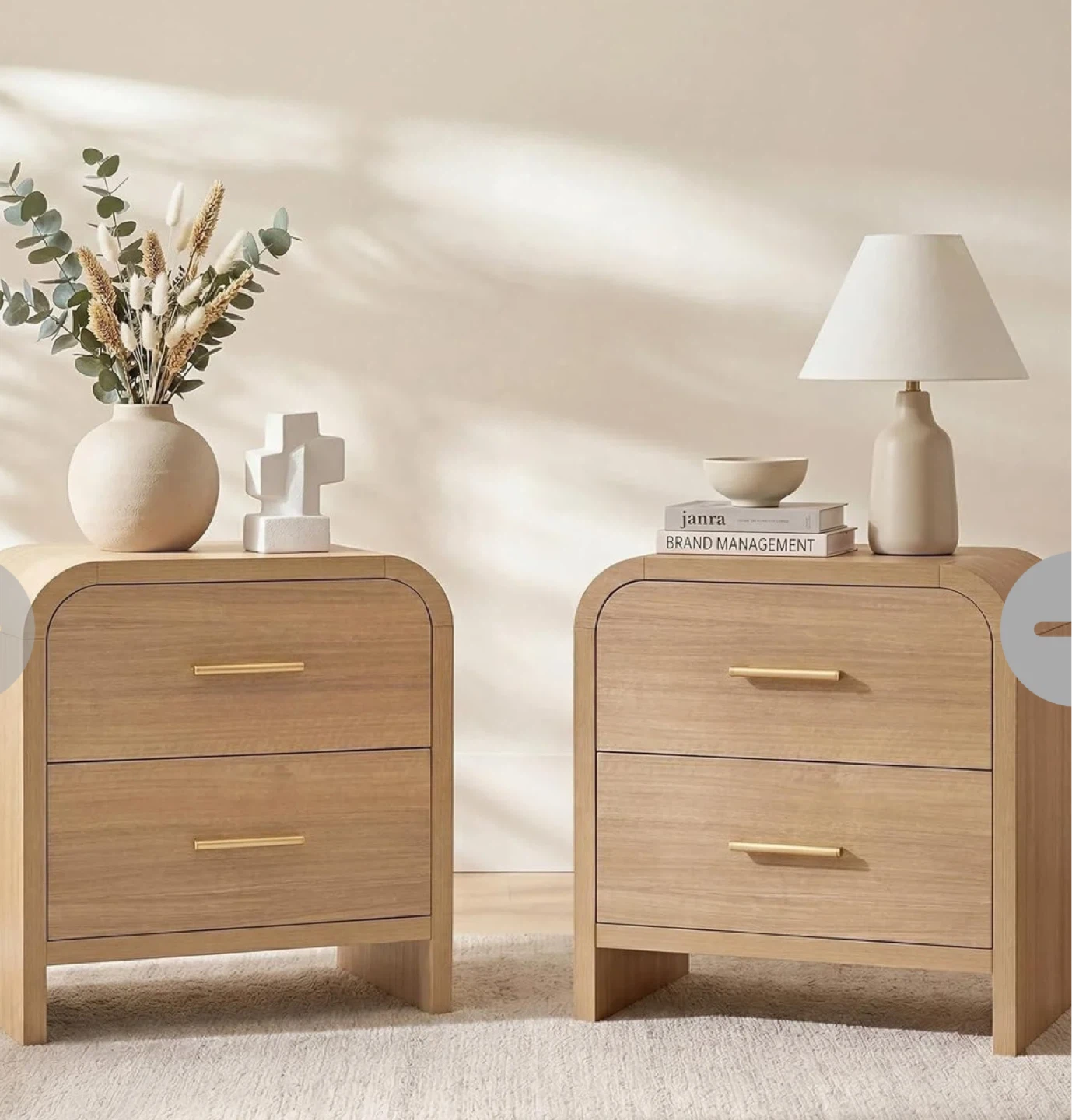 Wood Bedside Table Nightstand with Drawer