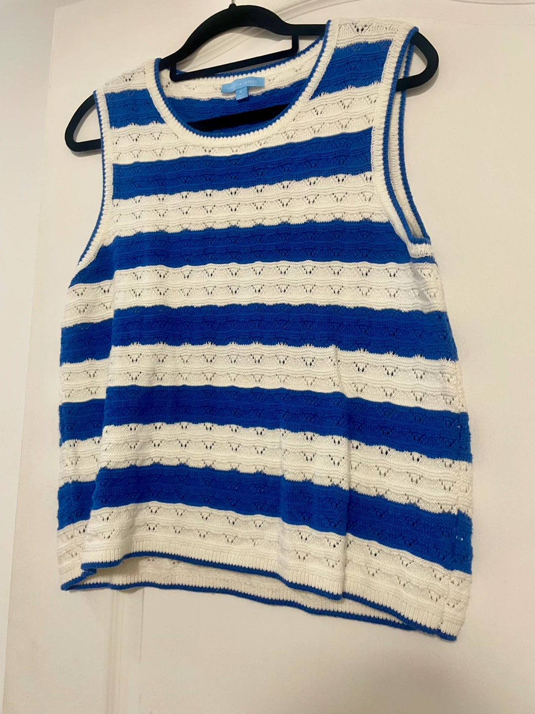 Draper James Blue & White Striped Knit Tank Top XL - photo 2