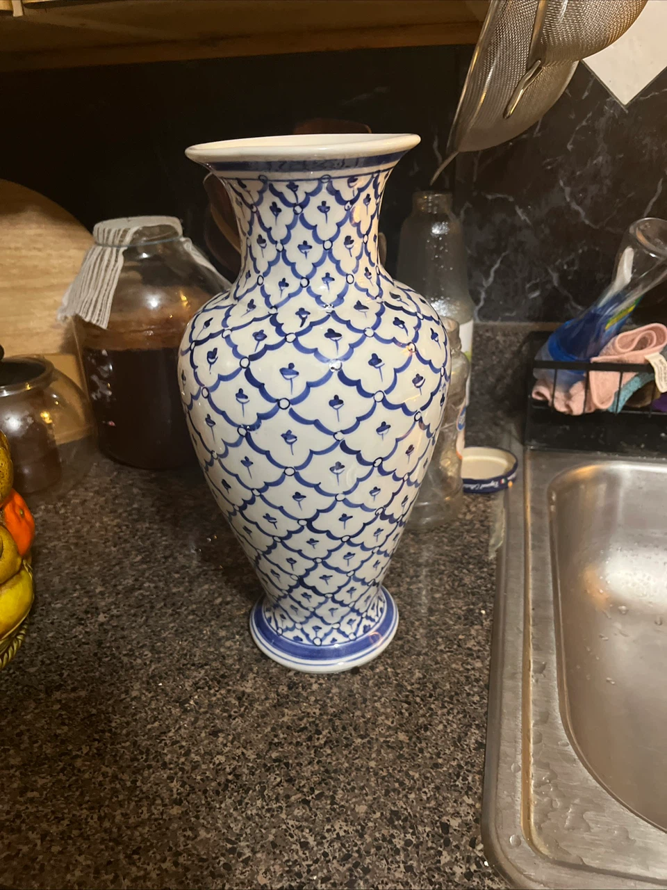 Blue and White Ceramic Vase - photo 4