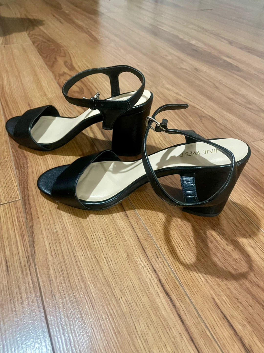 Nine West Black Heeled Sandals 7.5