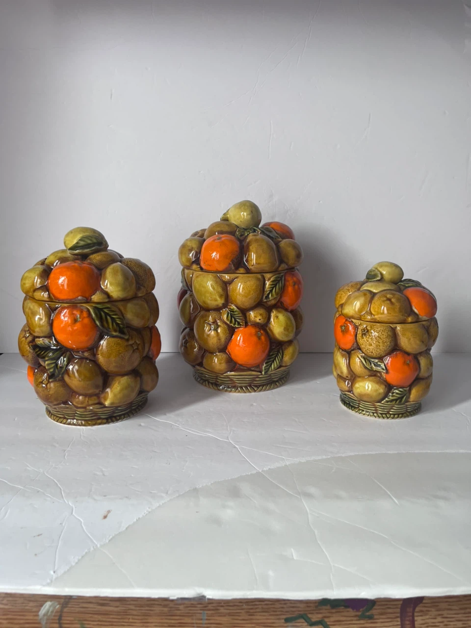Vintage Ceramic Fruit Jar Set