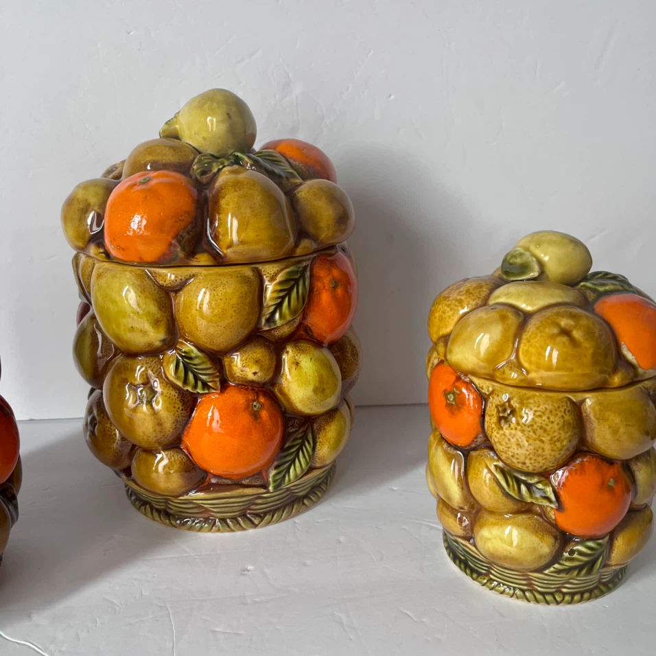 Vintage Ceramic Fruit Jar Set - photo 2