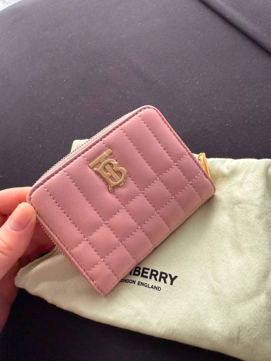 Burberry Quilted Pink Leather Small Zip Wallet - photo 4