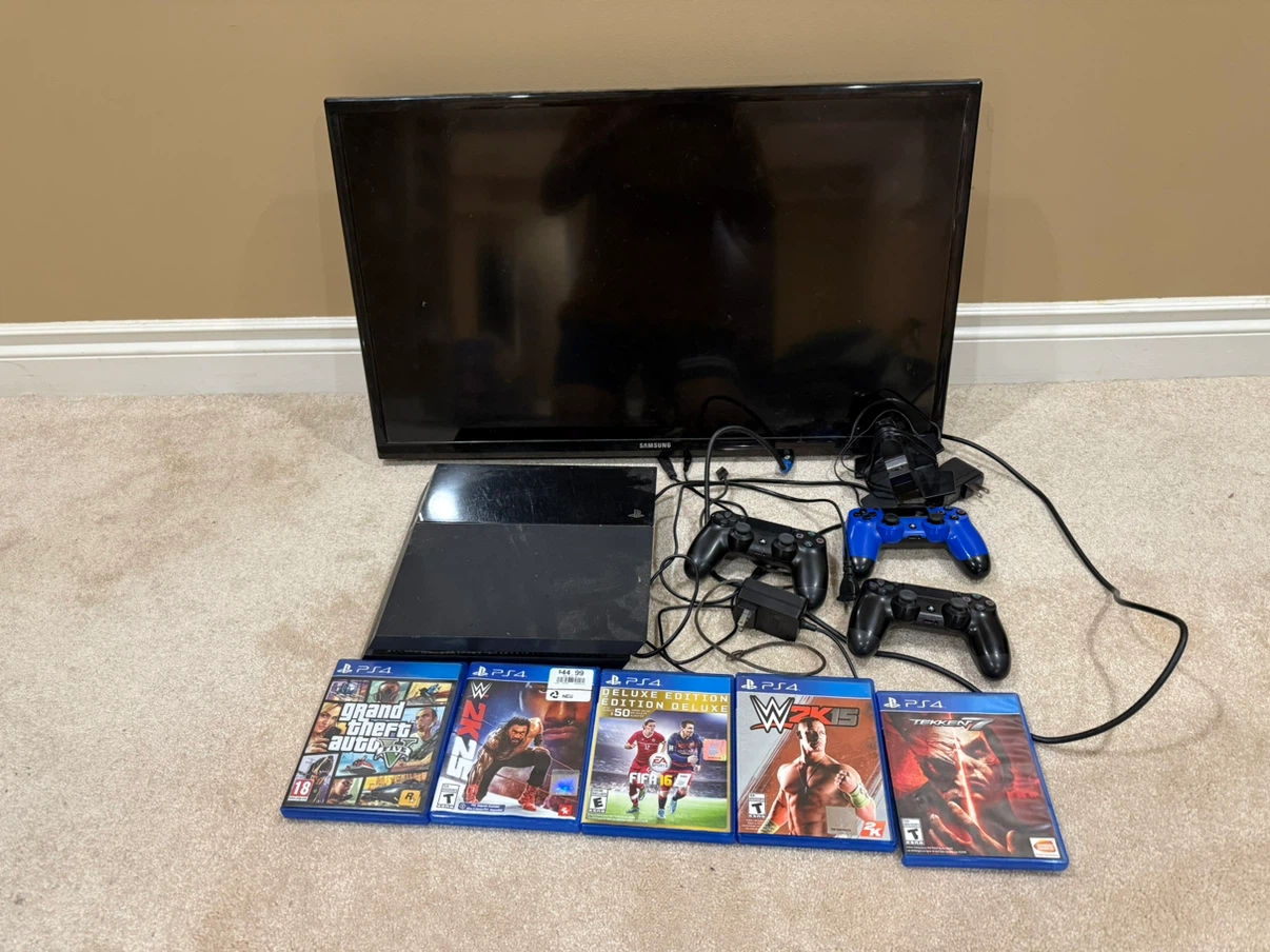 PlayStation 4 Console with 5 Games and Controllers