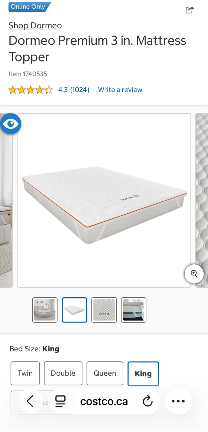 Dormeo Premium 3 in. King Mattress Topper