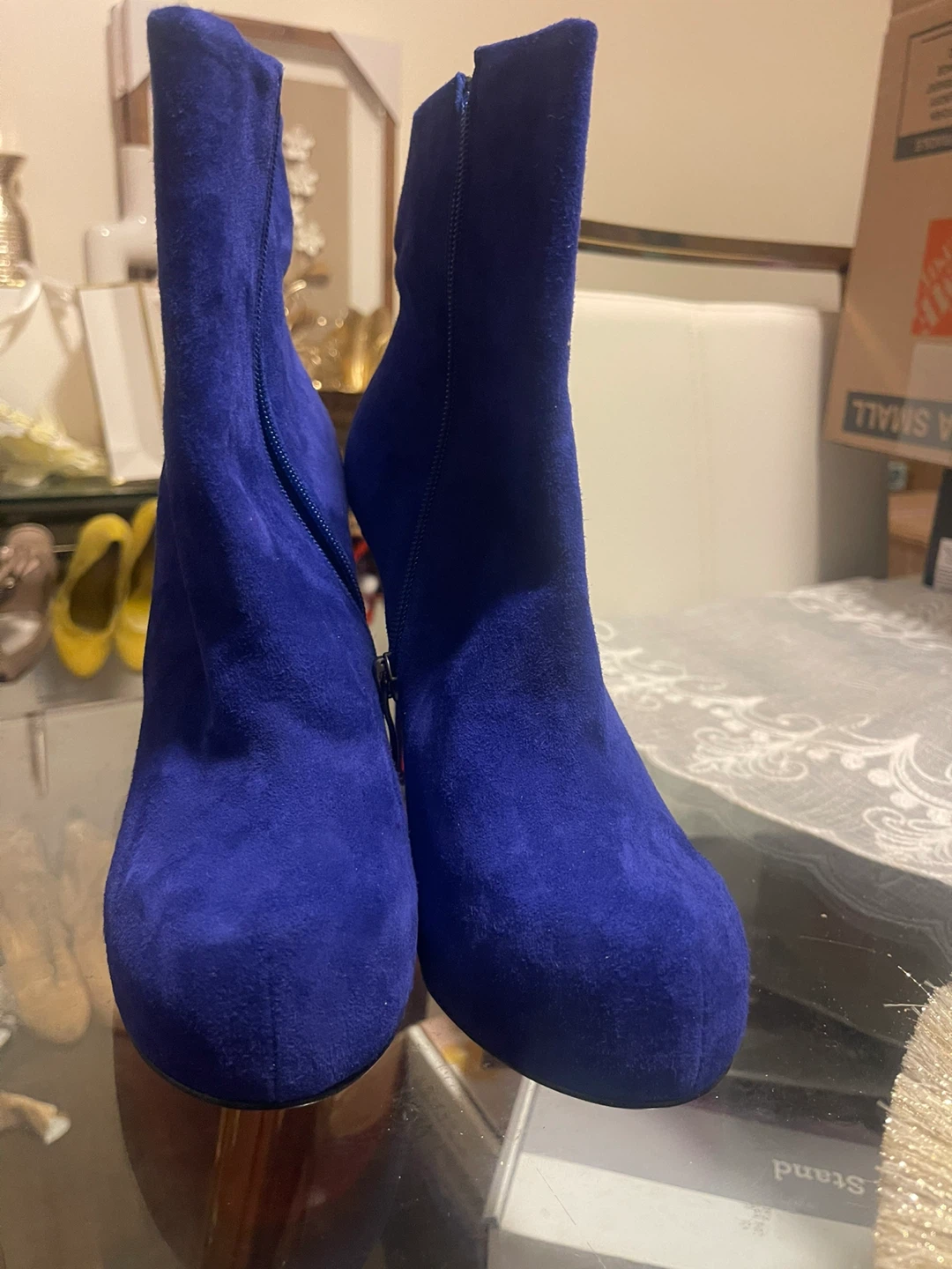 Blue Suede Ankle Boots - photo 2