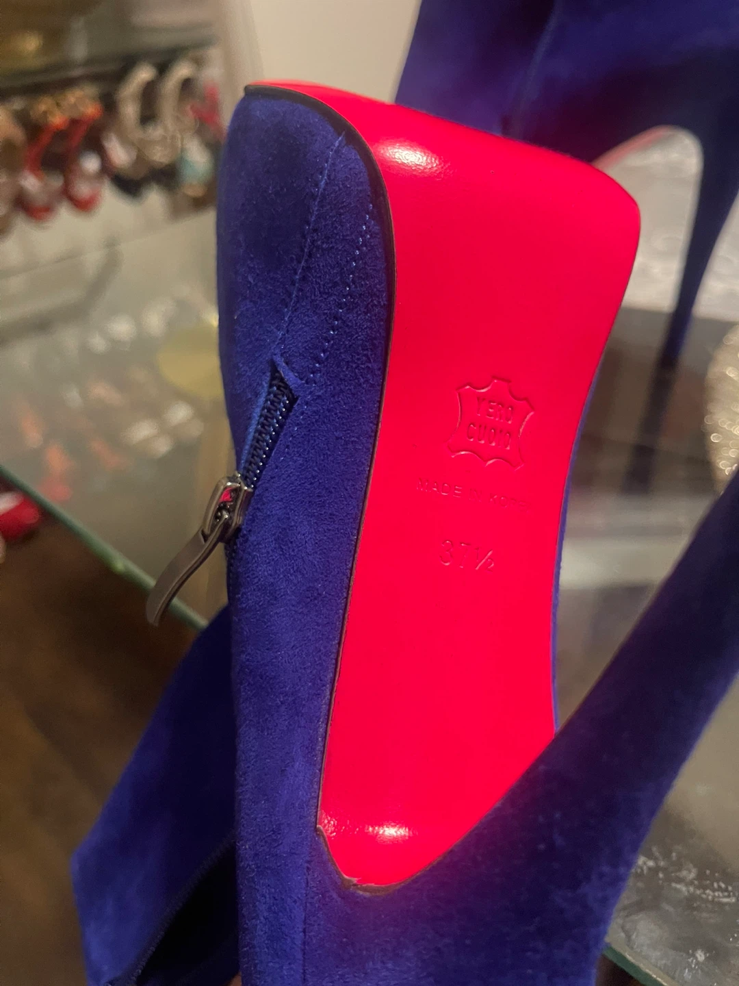 Blue Suede Ankle Boots - photo 3
