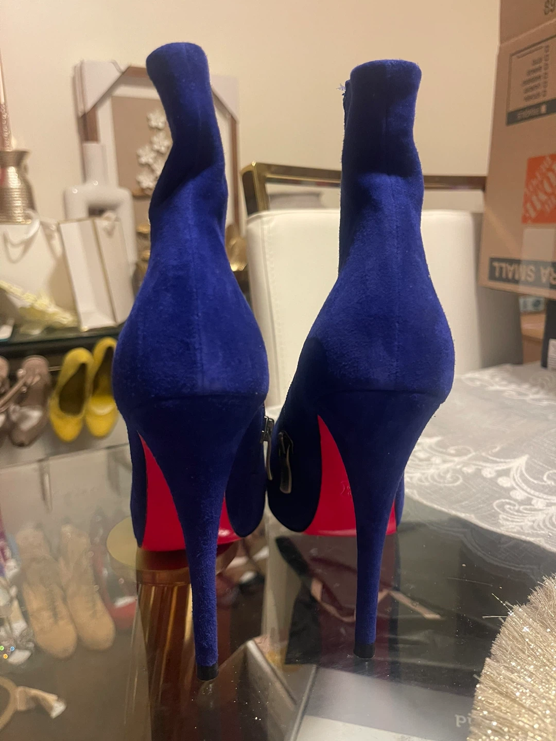 Blue Suede Ankle Boots - photo 5