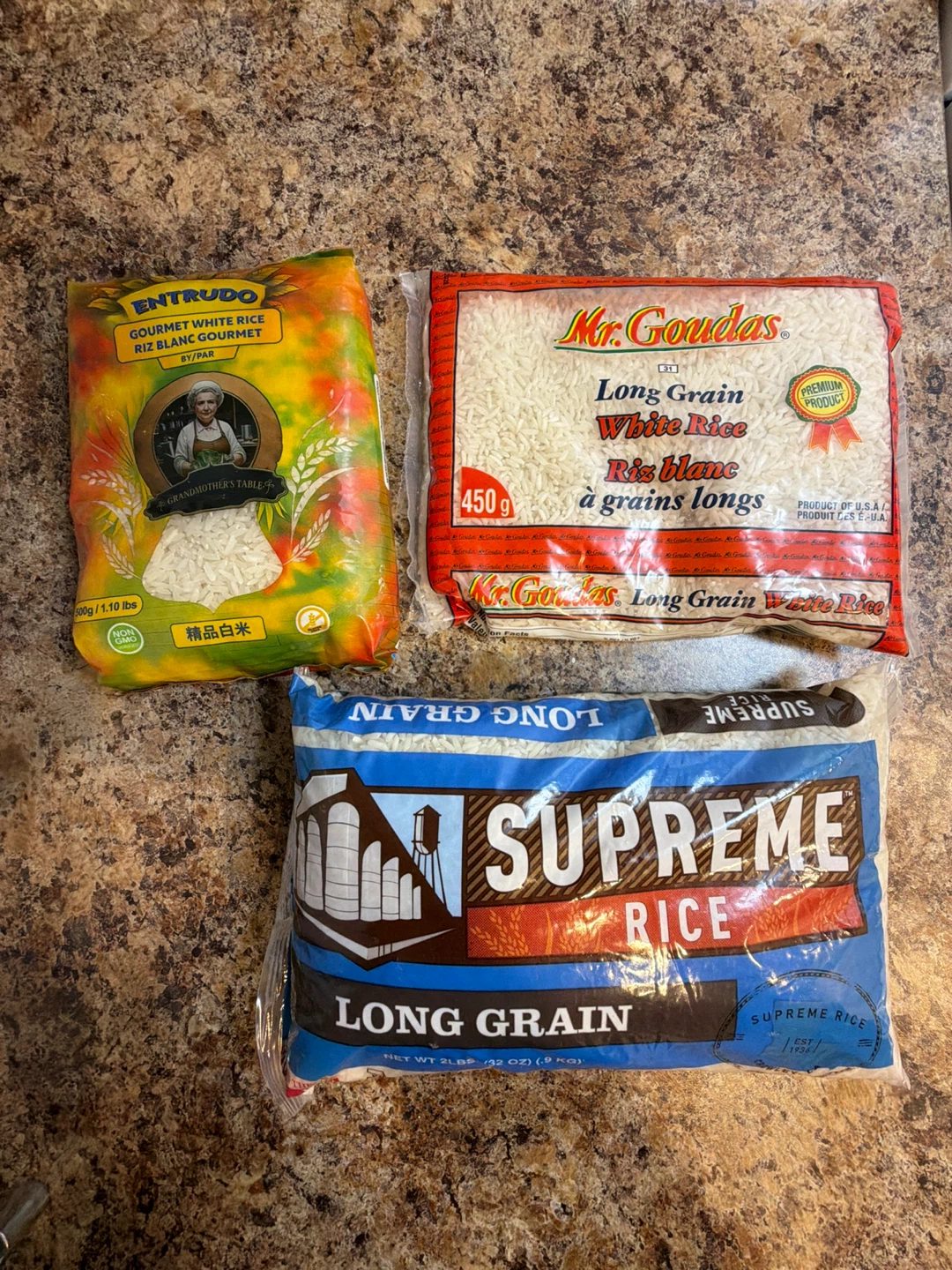 3 bags of Long Grain white rice