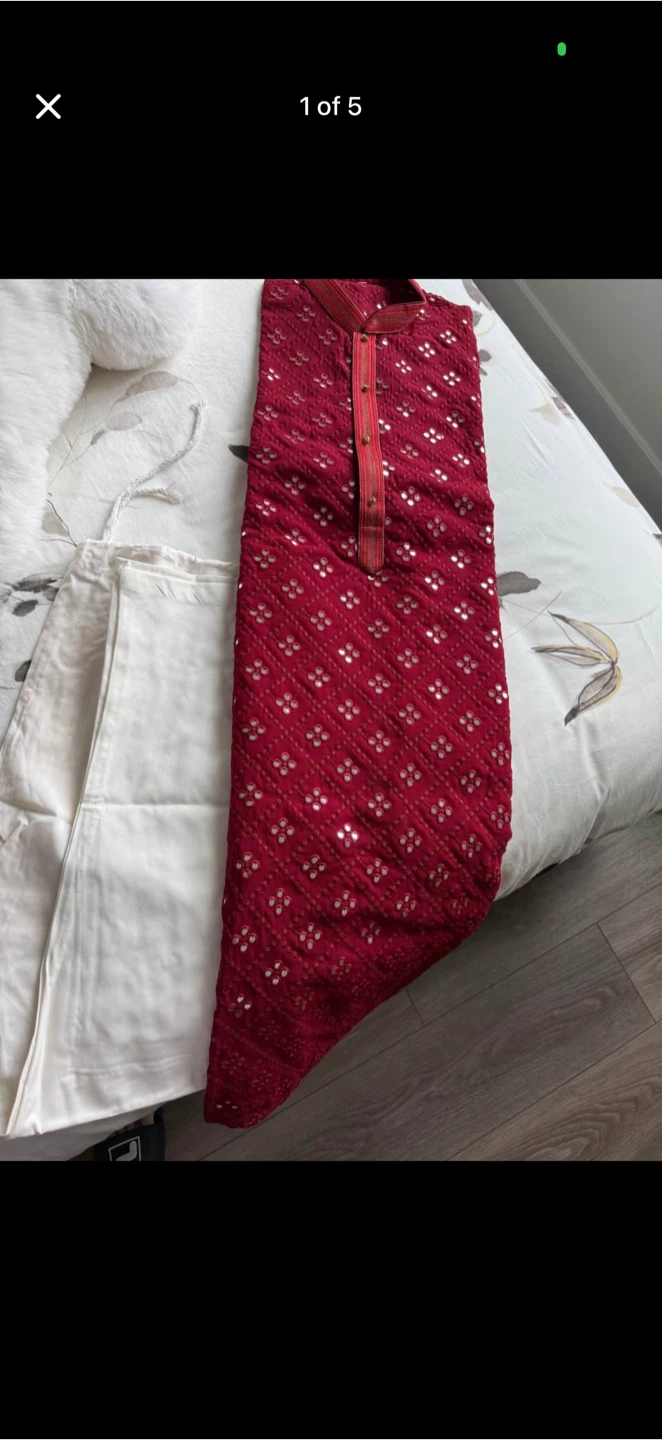 Red Kurta with Pants