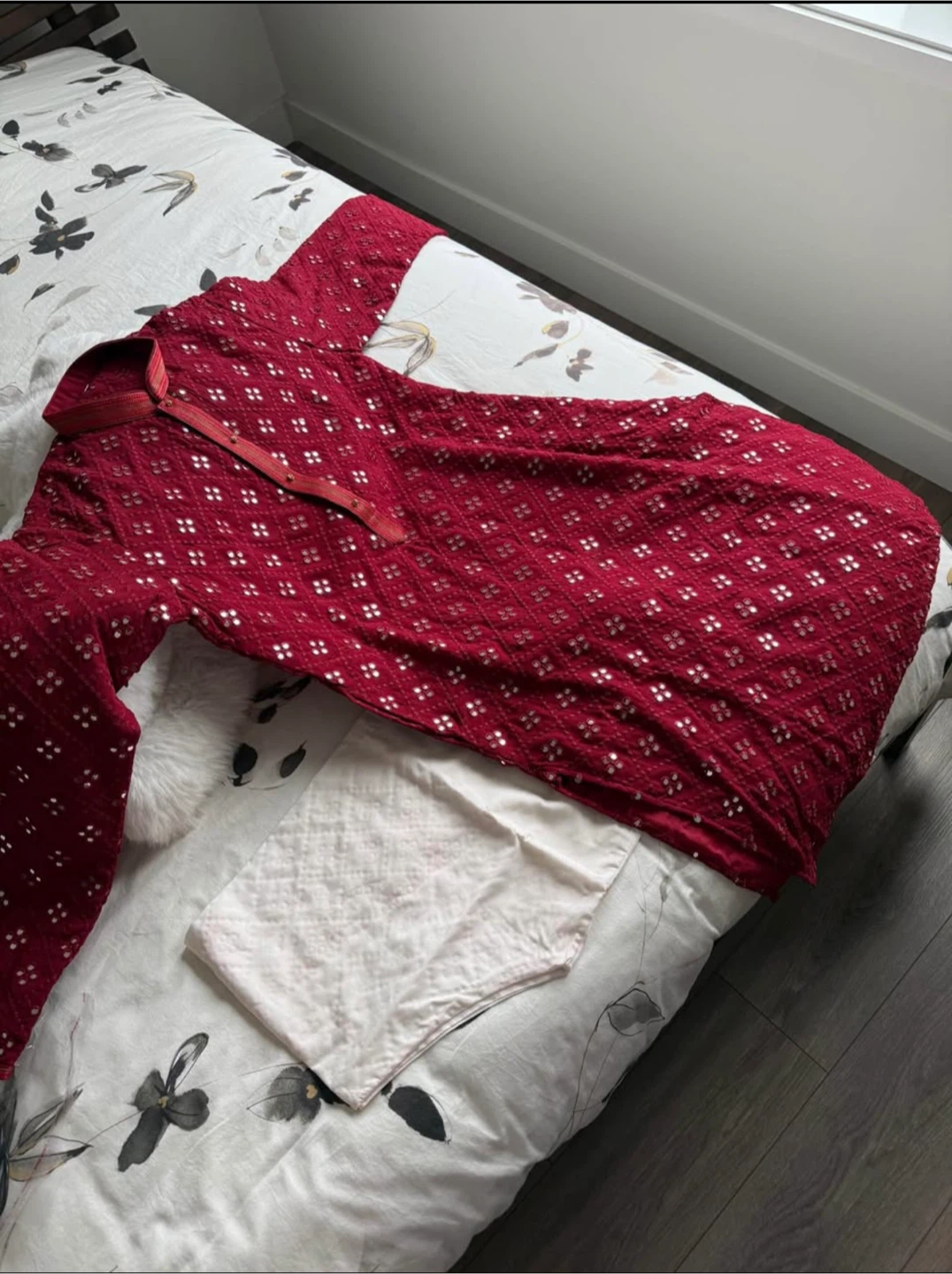 Red Kurta with Pants - photo 2