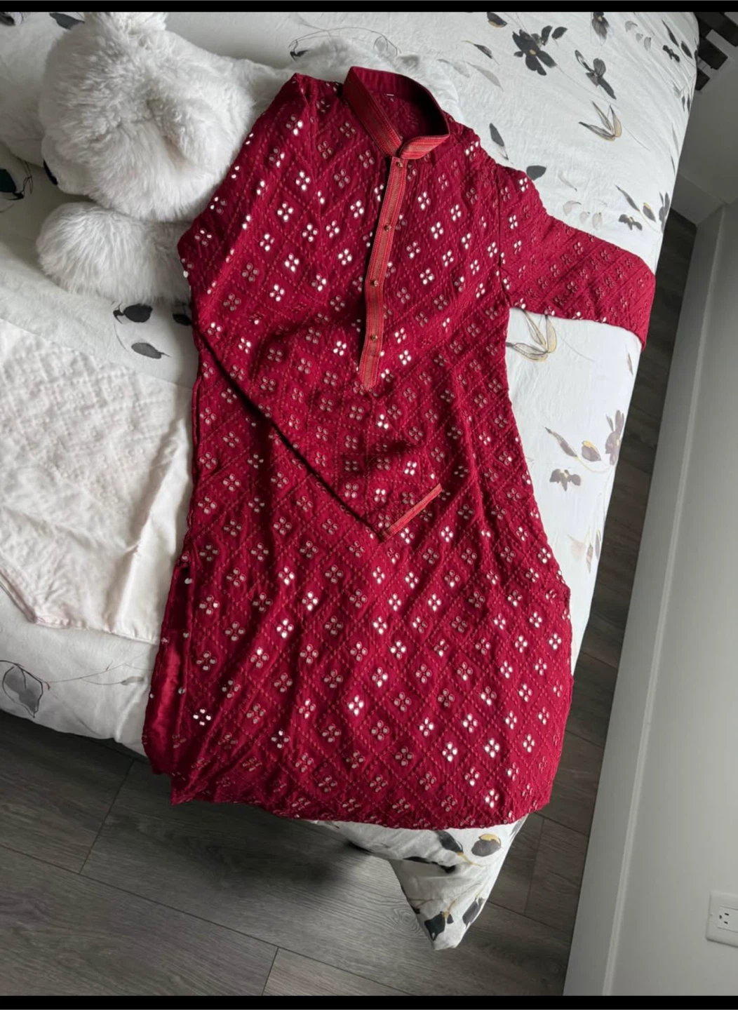 Red Kurta with Pants - photo 4