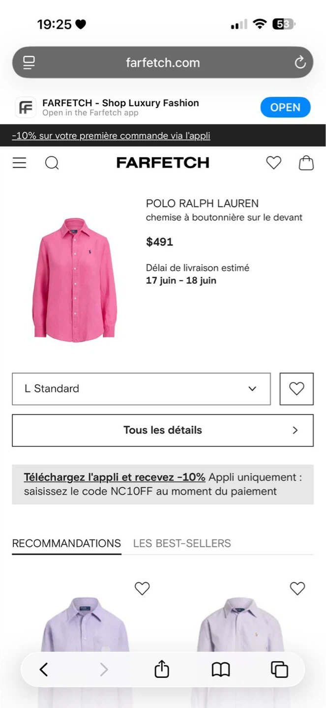 Polo Ralph Lauren Pink Linen Shirt L