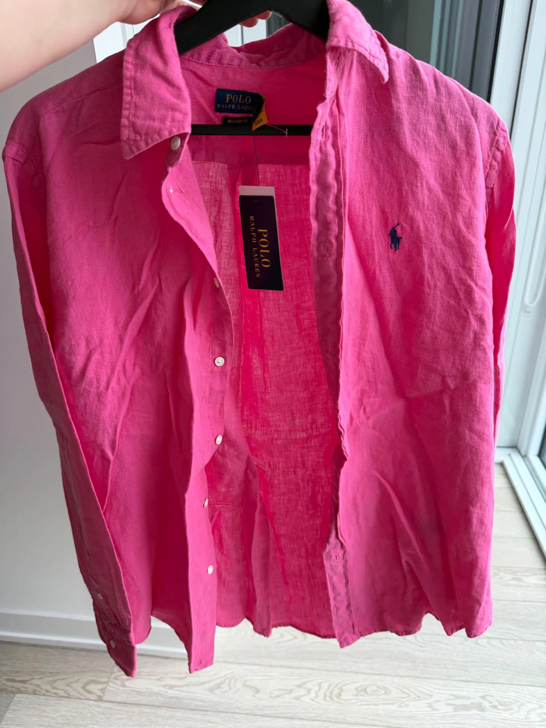 Polo Ralph Lauren Pink Linen Shirt L - photo 3