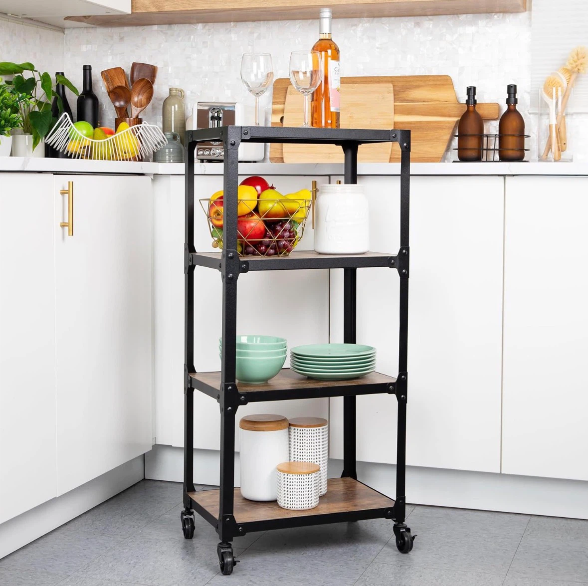 4-Tier Industrial Style Shelving Unit - photo 2