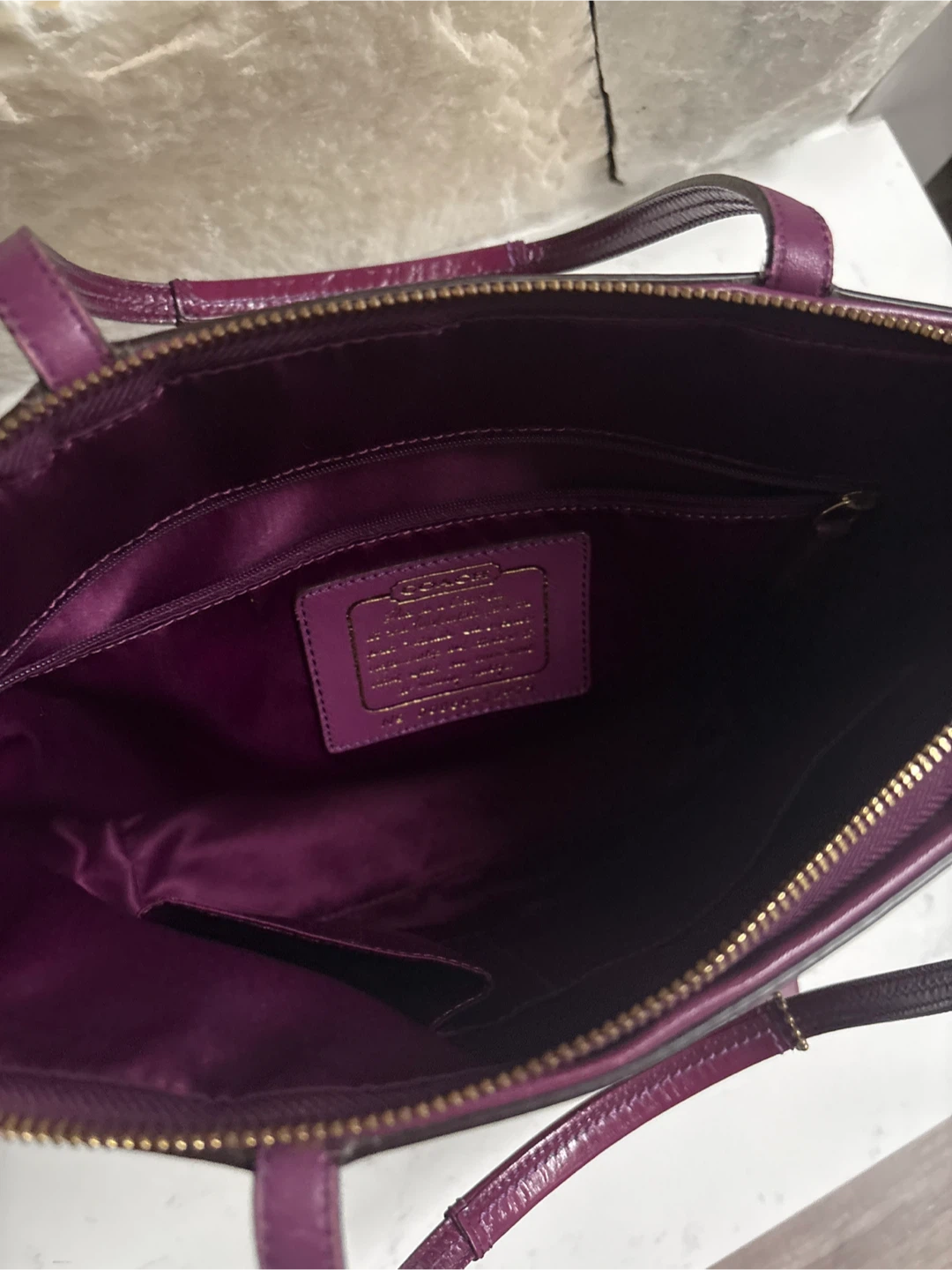 Coach Signature Stripe Tote Bag - Pink/Brown - photo 2