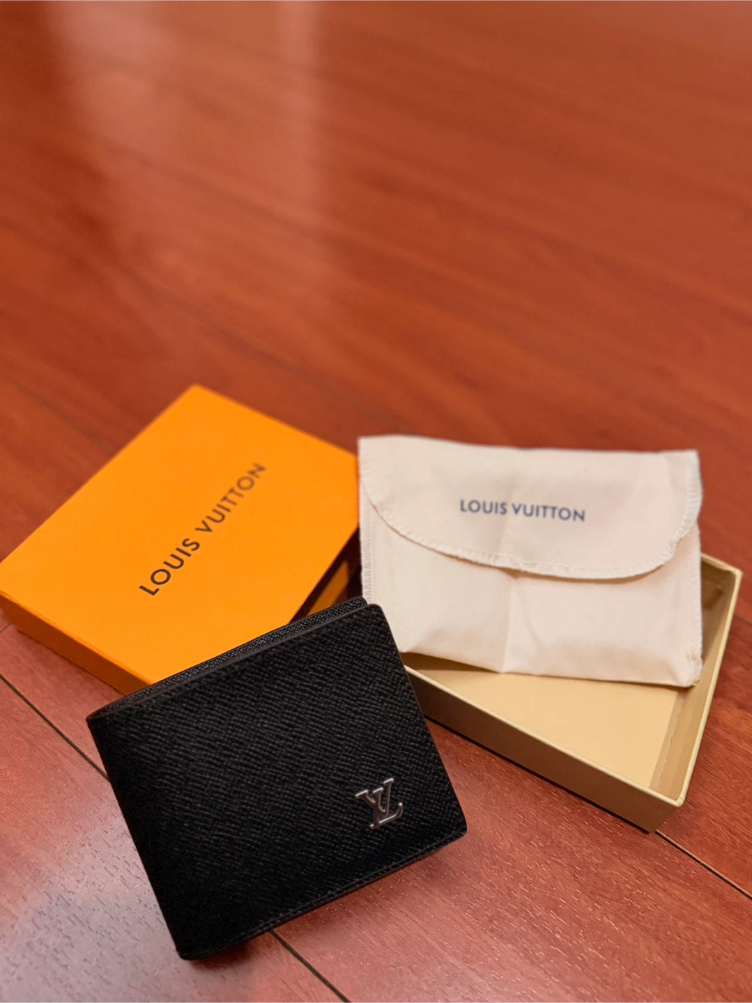 Louis Vuitton Black Leather Bifold Wallet