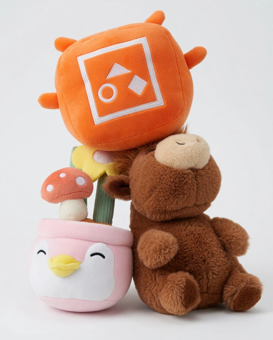 Cute Plush Toys Bundle - 3 Soft Plushies