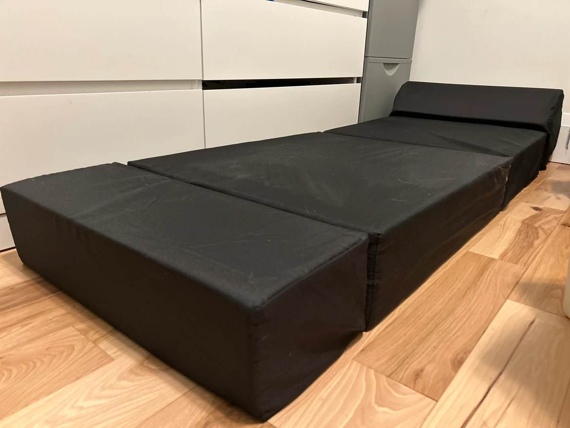 Black Foldable Foam Chair Bed - photo 2