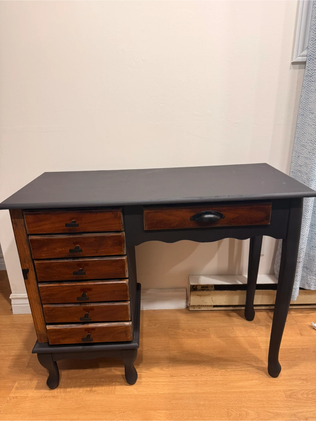Two-Tone Boho Entryway Table Vanity Desk Unique Statement Piece - photo 5