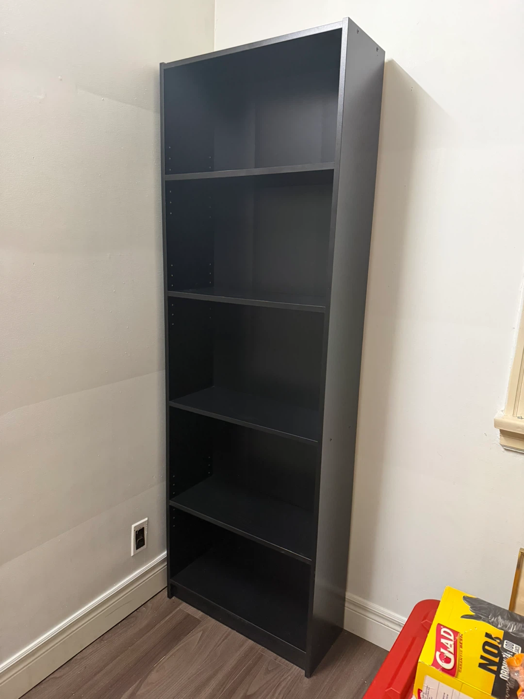 Black 5-Shelf Bookshelf - photo 2