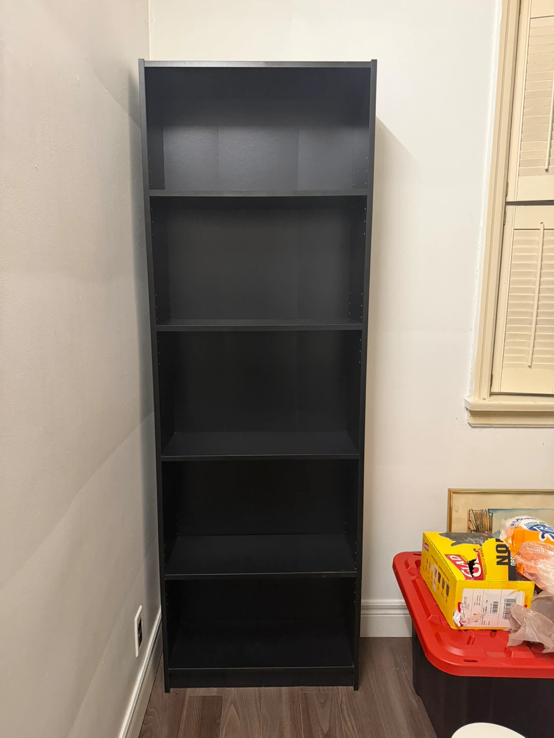 Black 5-Shelf Bookshelf