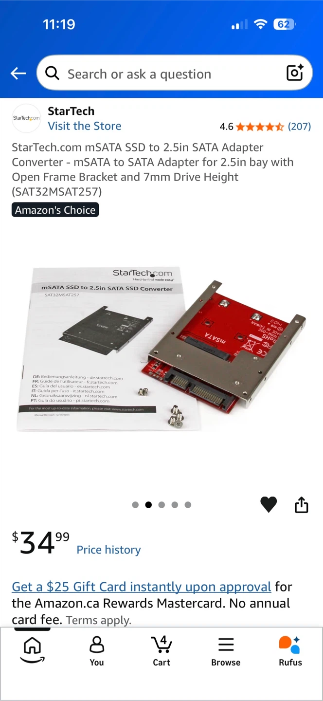 mSATA SSD to 2.5in SATA SSD Converter NEW - photo 5