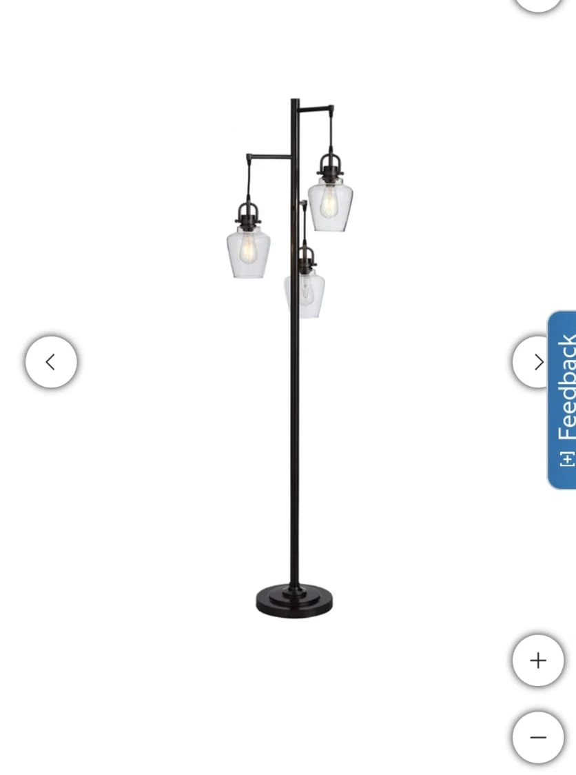 Modern Floor Lamp with Clear Glass Shades