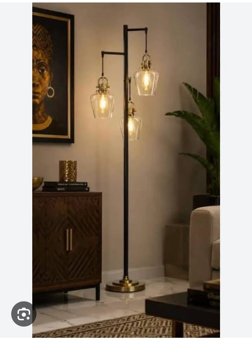 Modern Floor Lamp with Clear Glass Shades - photo 3