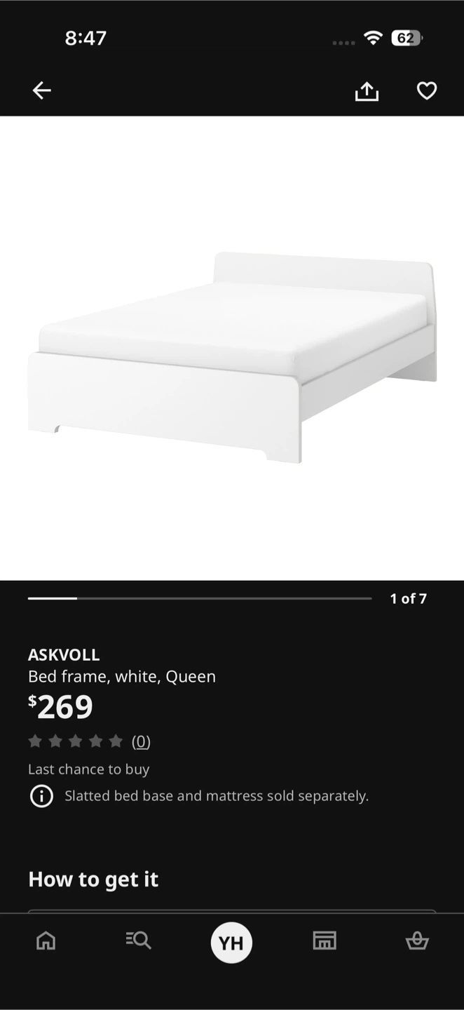 IKEA ASKVOLL queen bed frame