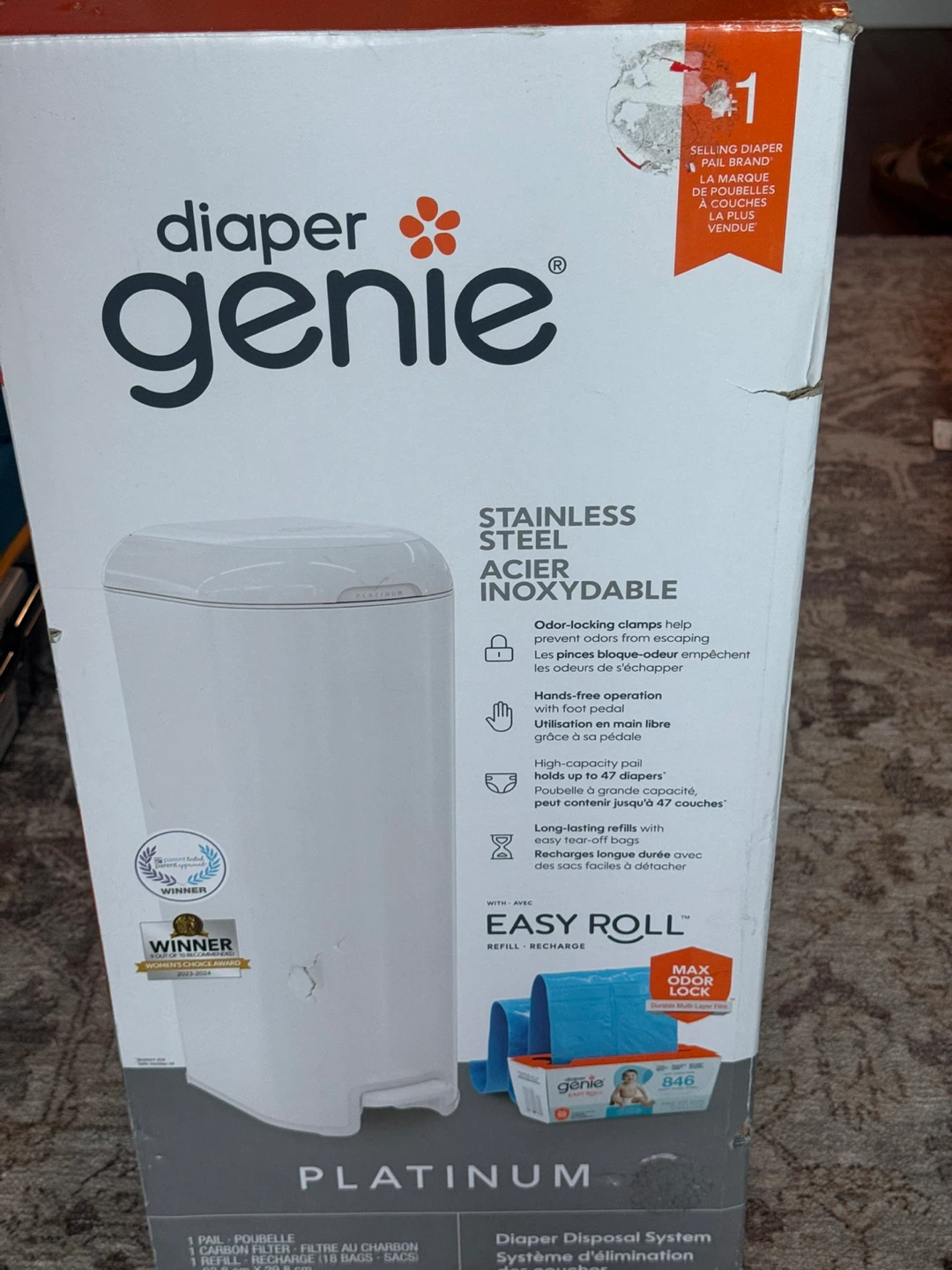 Diaper Genie Platinum Stainless Steel Diaper Pail