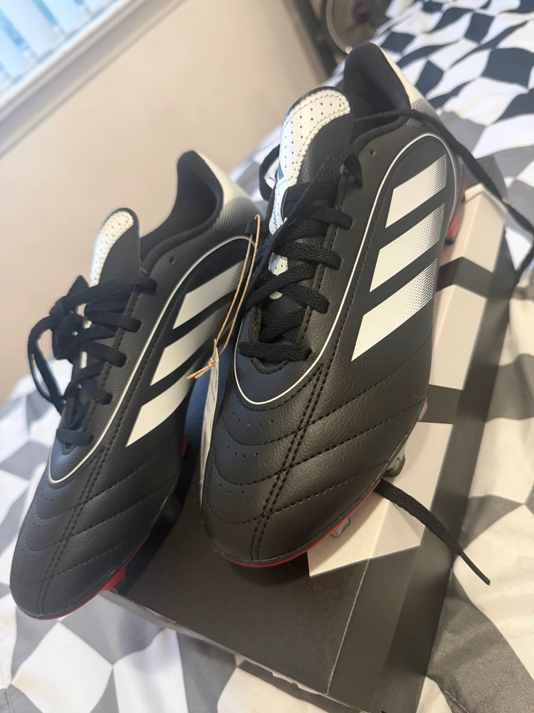 Adidas Goletto IX FG/MG Football Boots Black/Red Size 8/7/9/10
