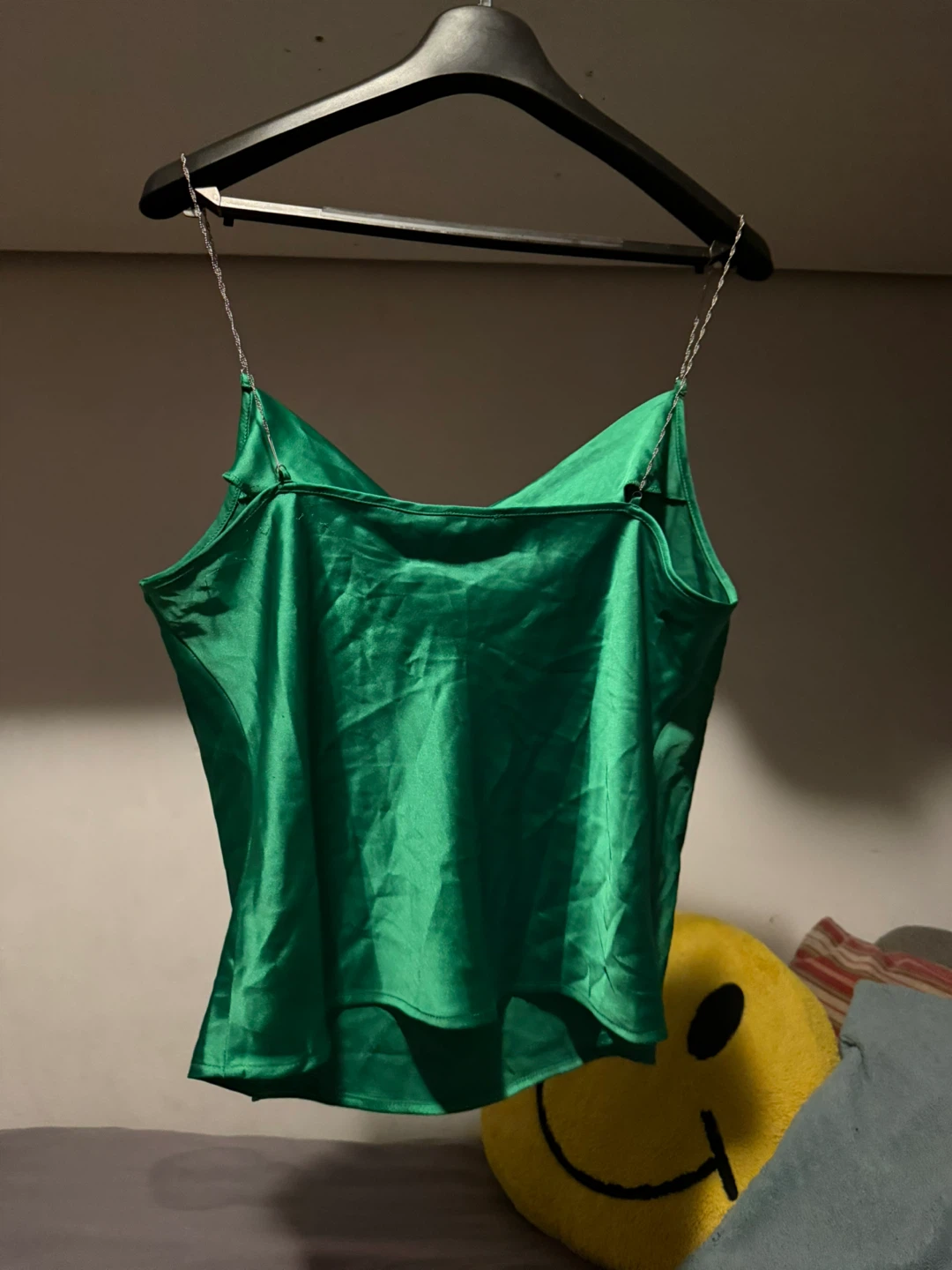 Nicole Miller New York Emerald Green Satin Camisole Top - Size L - photo 2